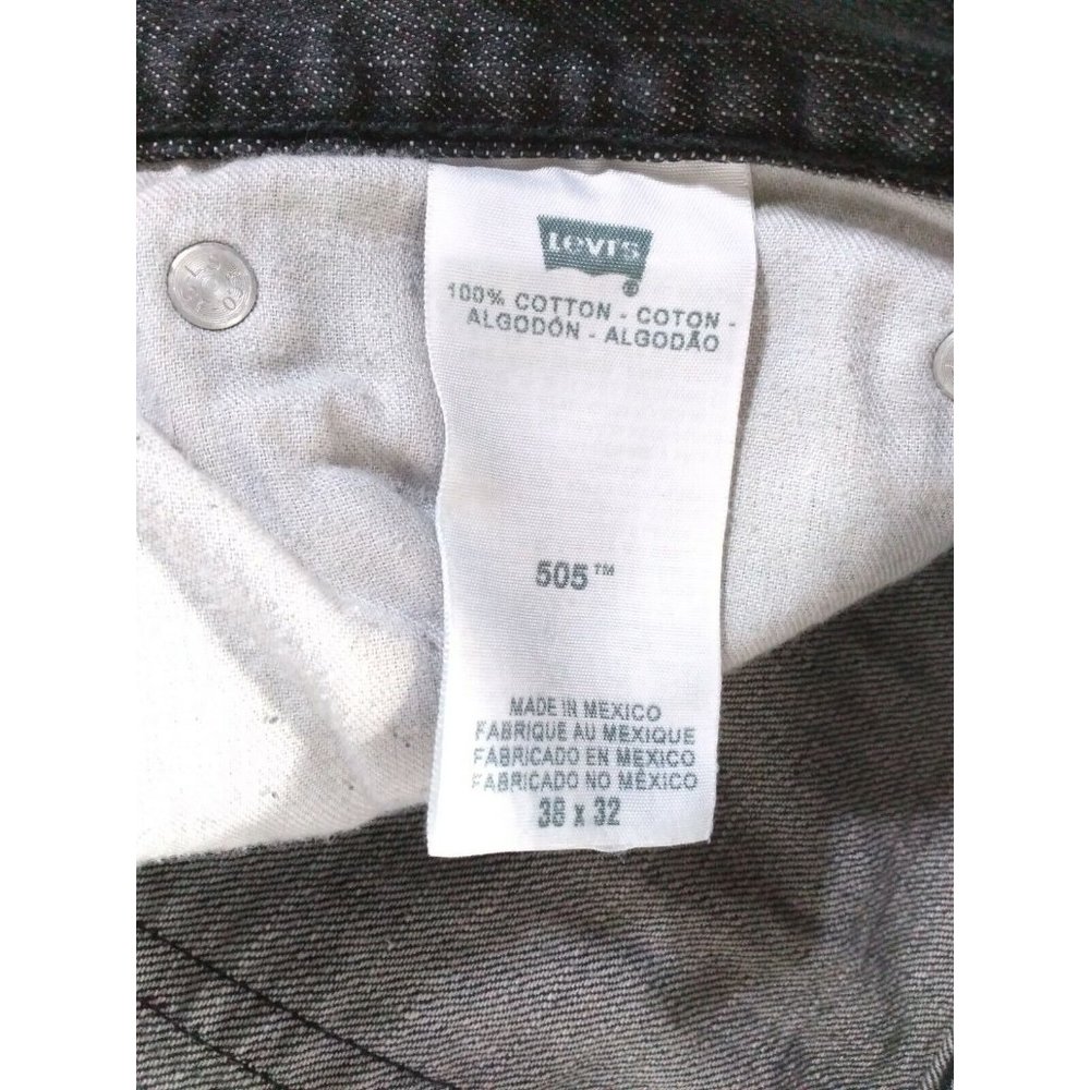 Levis 505  Black/Gray Denim Jeans Red Tab Sz 38x32 - Picture 6 of 6